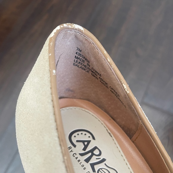 Carlos by Carlos Santana Heels Womens 7 cream Tan Brown Leather pumps shoe sexy - Picture 6 of 6